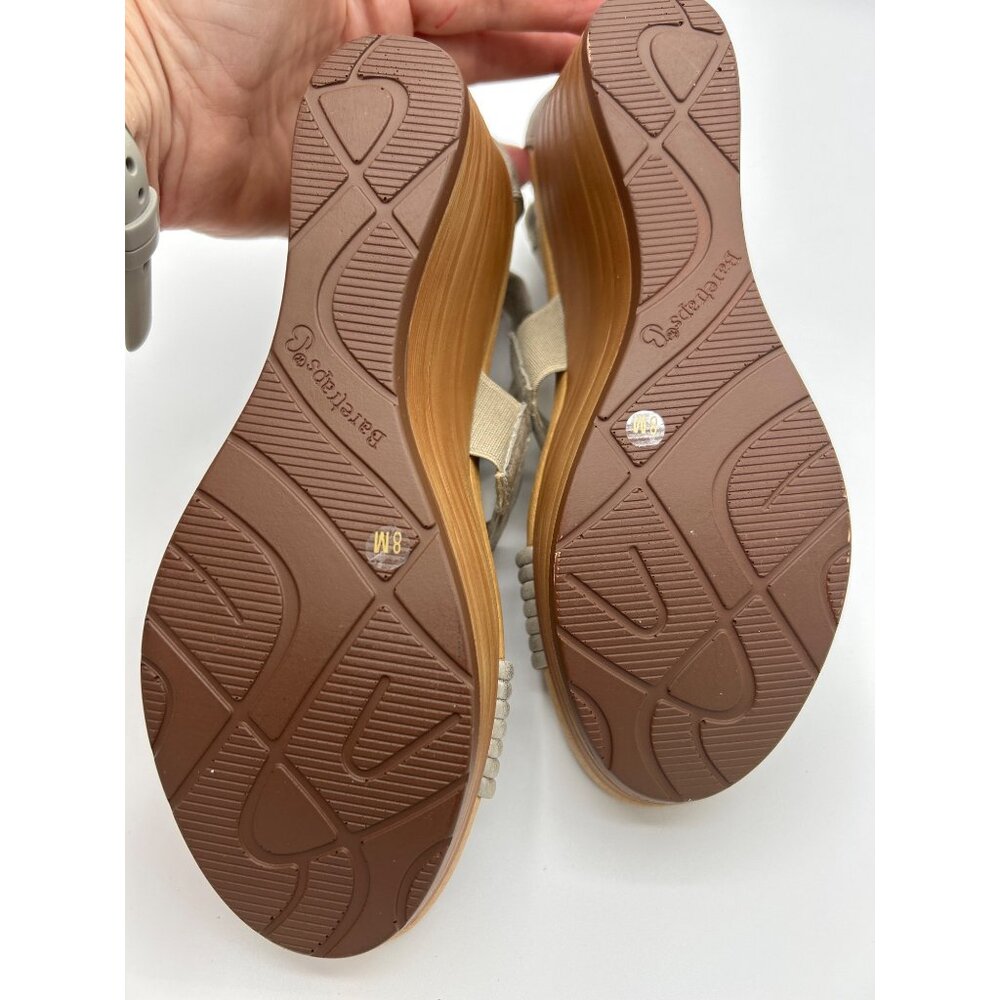 Baretraps Women's Strappy Stetchy Wedge Sandals Size 8M Gray Metallic - Picture 7 of 8